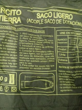 Saco de dormir ligero y de dotación