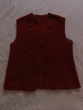 Chaleco crochet lana merino artesanal M/L
