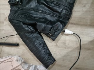Chaqueta de cuero custom moto