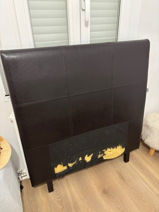 Cabecero Cama 90cm Piel Sintética Marrón