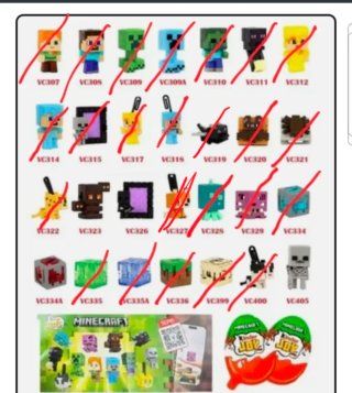 Muñecos Kinder Joy Minecraft