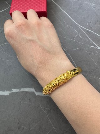 Bracciale rigido pavone placcato oro