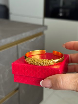 Bracciale rigido pavone placcato oro