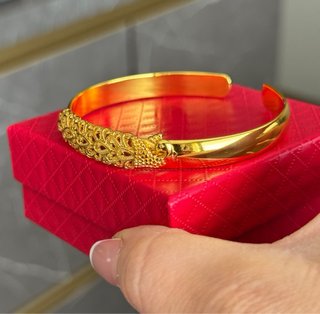Bracciale rigido pavone placcato oro