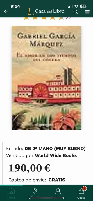Libro “El amor en los tiempos del cólera”