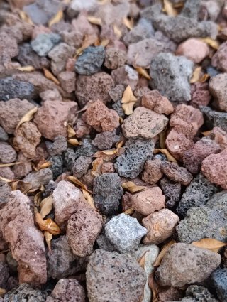 Bolsa de piedra negra, blanca o volcánica