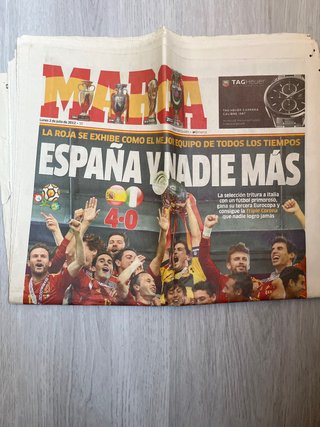 Periódico Marca España Eurocopa 2012