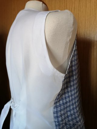 Traje verano top y pantalón azul y blanco talla M