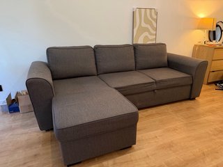 Sofá Cama Chaiselongue con canapé - Gris 3 Plazas