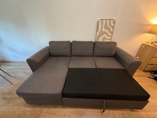 Sofá Cama Chaiselongue con canapé - Gris 3 Plazas