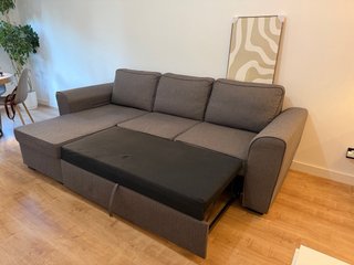 Sofá Cama Chaiselongue con canapé - Gris 3 Plazas