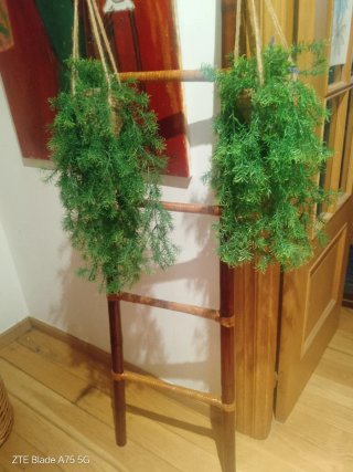 Escalera bambú y rafia decorativa oferta sólo hoy
