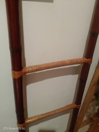 Escalera bambú y rafia decorativa oferta sólo hoy