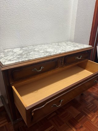 Cómoda antigua mármol y madera 100%