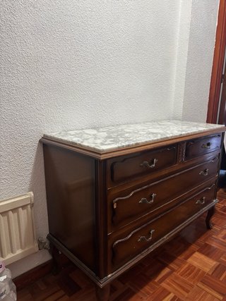 Cómoda antigua mármol y madera 100%