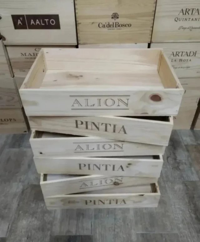 6 Cajas de Madera tipo bandeja