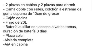 Furgoneta Camper Homologada Opel Combo 2015