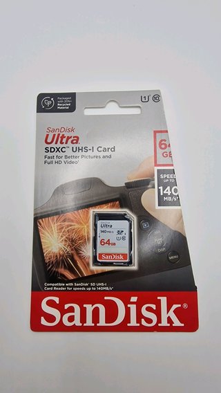 Tarjeta SD SanDisk Ultra 64GB 140MB/s
