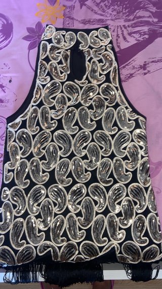 Vestido lentejuelas dorado y negro Talla M