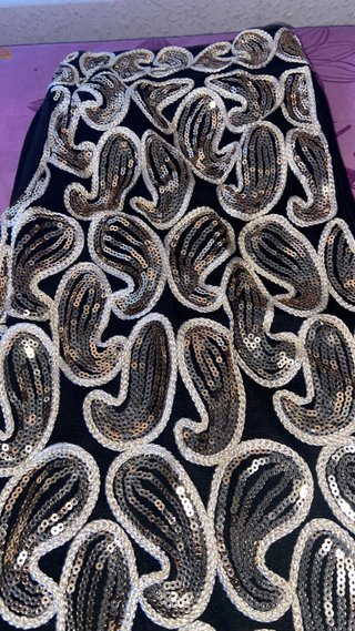 Vestido lentejuelas dorado y negro Talla M
