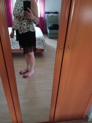 Vestido lentejuelas dorado y negro Talla M