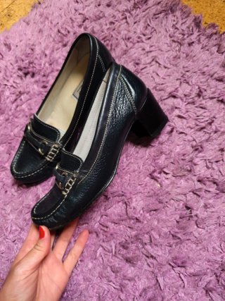 Mocasines Vitelo piel mujer talla 35 tacón 5cm
