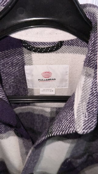 Camisa de cuadros Pull&Bear Morado/Blanco