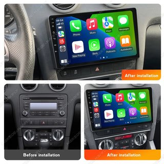 Rádio Android 2DIN 9 Audi A3 8P S3 RS3