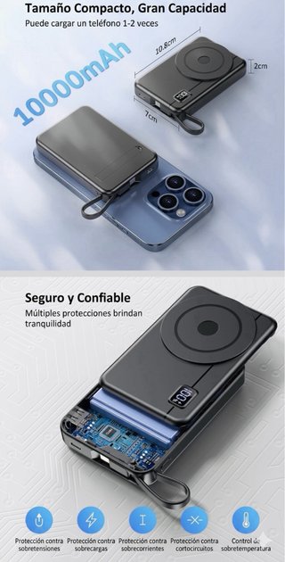 PowerBank Bateria Externa Magnetico 10000mAh 22.5W