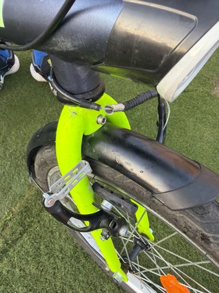 Bicicleta plegable BTWIN azul y verde