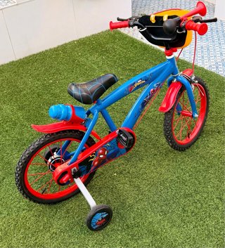 Bicicleta infantil Spiderman 14" (Toim) + Extras