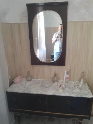 Muebles antiguos madera y tela