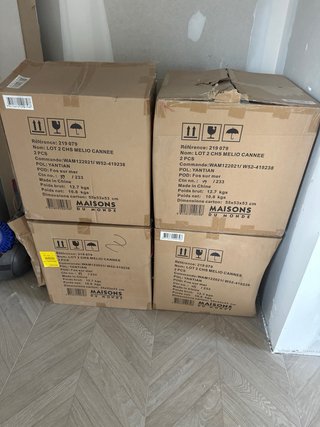Sillas de exterior ratán y madera (8 ud).