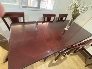 Mesa comedor caoba y 6 sillas (mesa baja regalo)