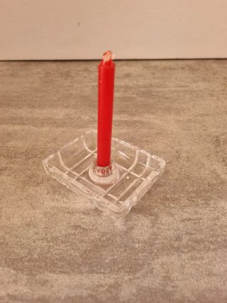 Portavelas de cristal para velas rojas