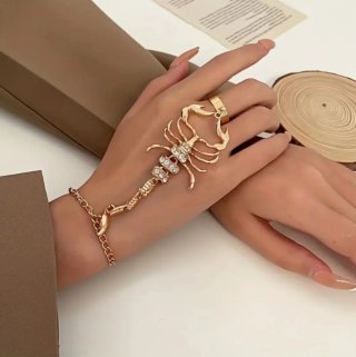 Pulsera esclava escorpión con anillo