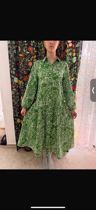 Vestido Zara verde estampado talla única
