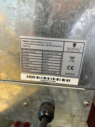 Horno Convección Royal Catering 2400W