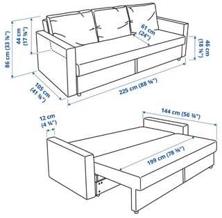 Sofá Cama 3 Plazas IKEA FRIHETEN Gris