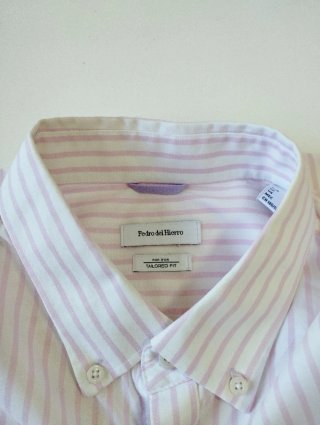 Camisa Pedro del Hierro rayas rosa y blanco