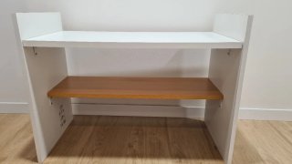 Zapatero blanco y madera de 80cm x 40cm