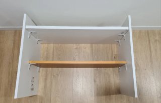 Zapatero blanco y madera de 80cm x 40cm