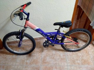 Bicicleta 20" infantil azul y roja