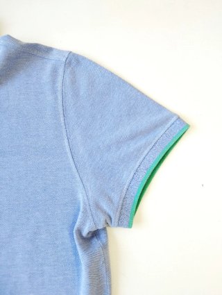 Polo Massimo Dutti azul con cuello verde