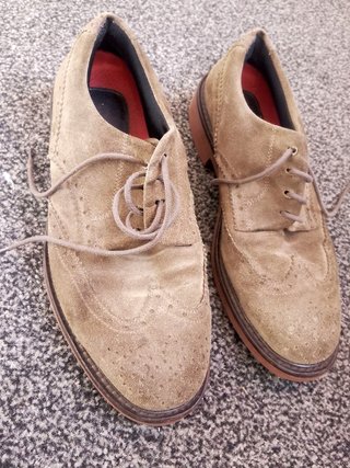 Scarpe uomo scamosciate beige/marrone delmare 1911