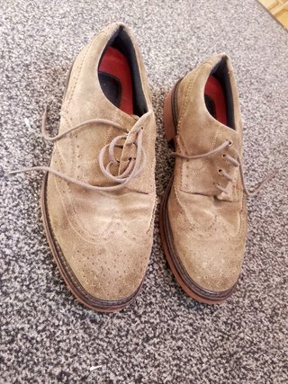Scarpe uomo scamosciate beige/marrone delmare 1911
