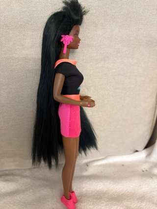 Barbie Glitter Hair Pelo Brillante Negro