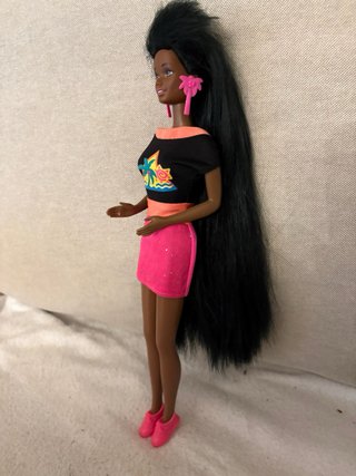 Barbie Glitter Hair Pelo Brillante Negro
