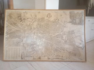 Mapa antiguo de Madrid enmarcado medidas 70 por120