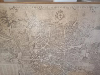 Mapa antiguo de Madrid enmarcado medidas 70 por120